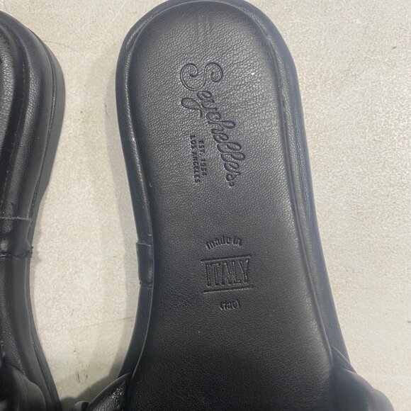 Seychelles Braided Slide Sandal Black Leather Size 6 Casual Made in Italy - Picture 4 of 13